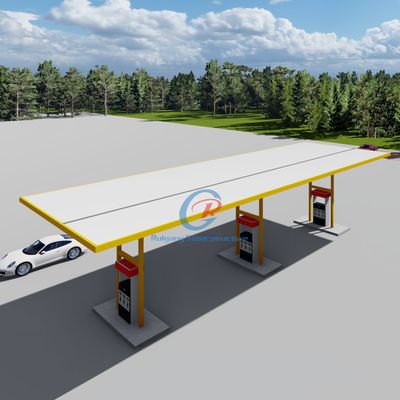 Spazio eco-compatibile struttura in acciaio stazione di servizio di benzina resistente ai terremoti personalizzato