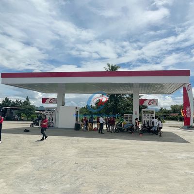 Roof metallo canopy di acciaio personalizzato durevole per stazione di servizio di benzina