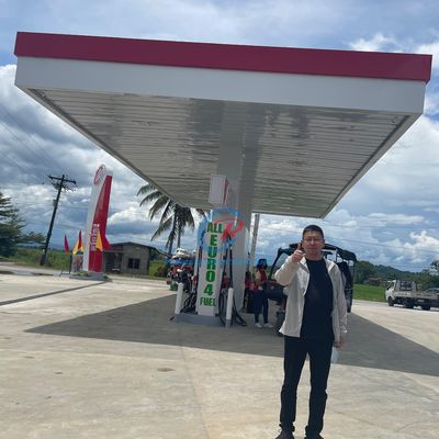 Stazione di benzina a struttura modulare in acciaio, rifugio in capanno in acciaio riciclabile