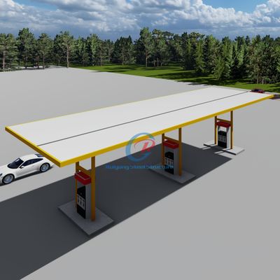 Strutture in acciaio prefabbricate Stazione di servizio di benzina Edifici in acciaio prefabbricati su misura