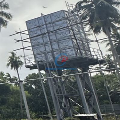 Serbatoio d'acqua in acciaio galvanizzato preassemblato Installazione rapida Struttura in acciaio Torre d'acqua