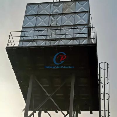 Serbatoio d'acqua in acciaio galvanizzato resistente alla corrosione Struttura in acciaio personalizzata Torre d'acqua