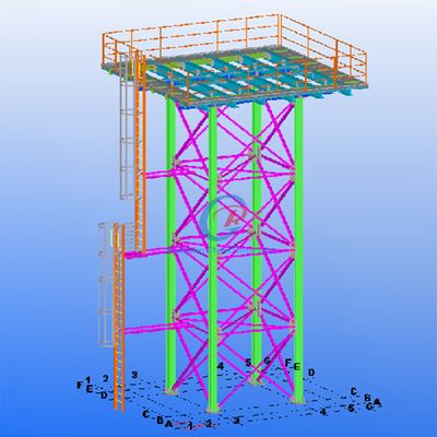 Struttura in acciaio da 10000 litri, serbatoio dell' acqua, torre, serbatoio galvanizzato.