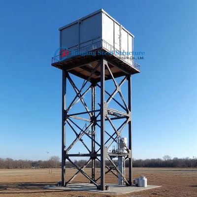 Galvanizzazione Acciaio HDG Serbatoio d'acqua Con Acciaio Torre di Acqua Serbatoio Stand Industrial Tecnico 3D Model Design