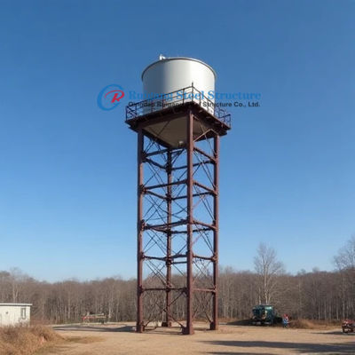 Struttura in acciaio prefabbricata Serbatoi di stoccaggio dell'acqua GRP elevati con colonne in acciaio a sezione H laminate a caldo e travi saldate